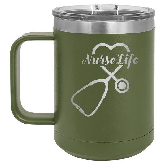 Nurse Life 15 oz Mug | Olive Green