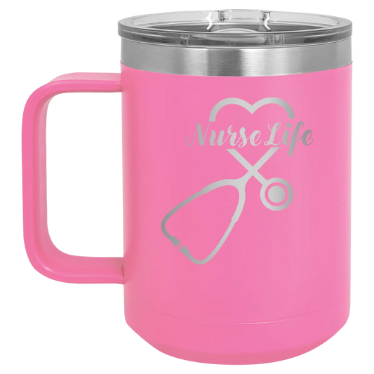 Nurse Life 15 oz Mug | Pink