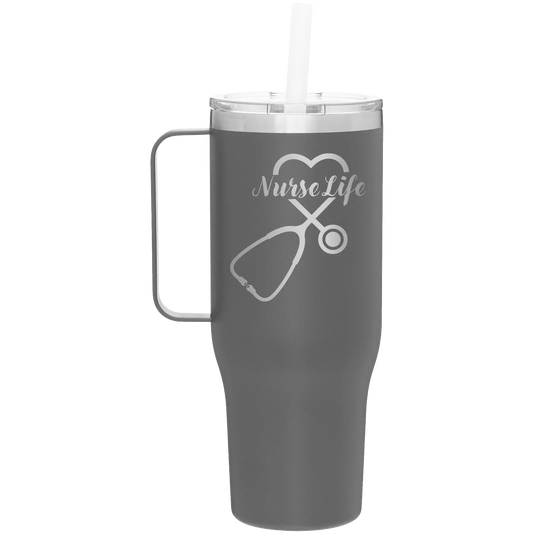Nurse Life 40 oz Tumbler Mug | Slate